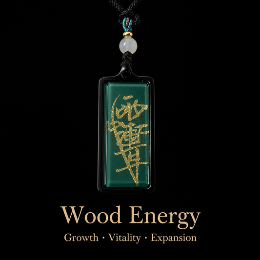 Wood energy Agate Pendant